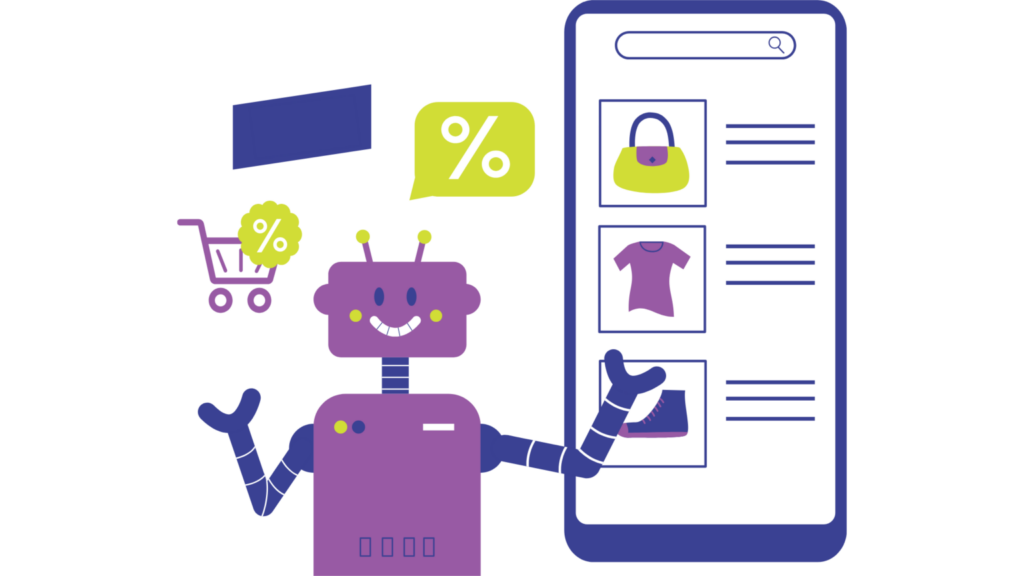 AI influencer on social media selling things like t-shirts and bags with a discount