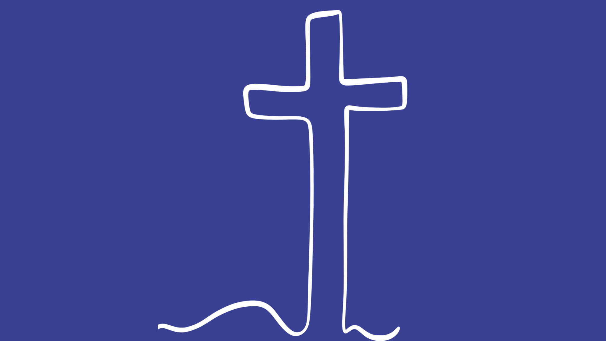 Picture of a cross on a navy background
