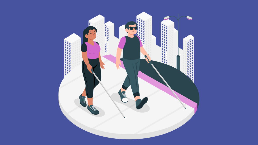 Two people walking in the park, both with canes