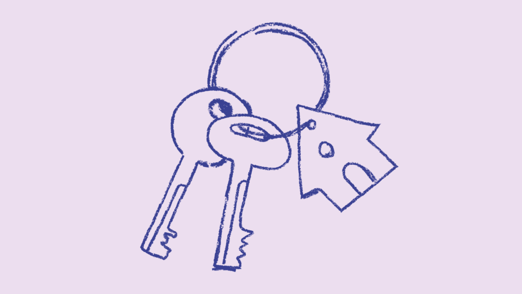 A drawing of house keys
