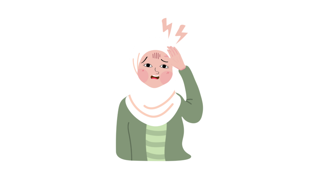 Girl with a headache on her period