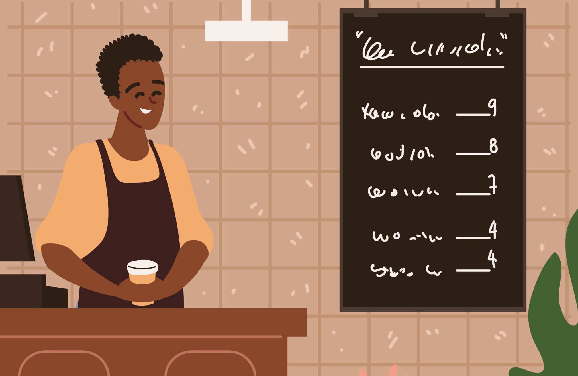 employee in restaurant counter