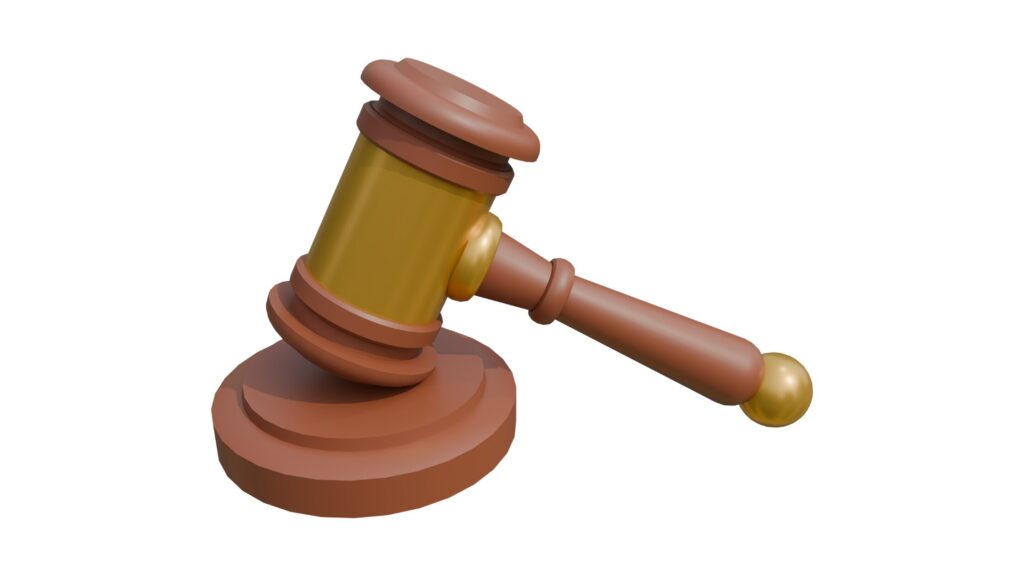 Wooden gavel and sound block