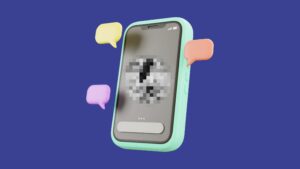 Phone with blurred and censored screen