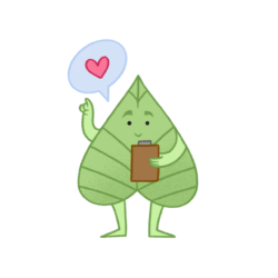 Leaf holding a clipboard