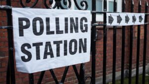 Outside of a polling station
