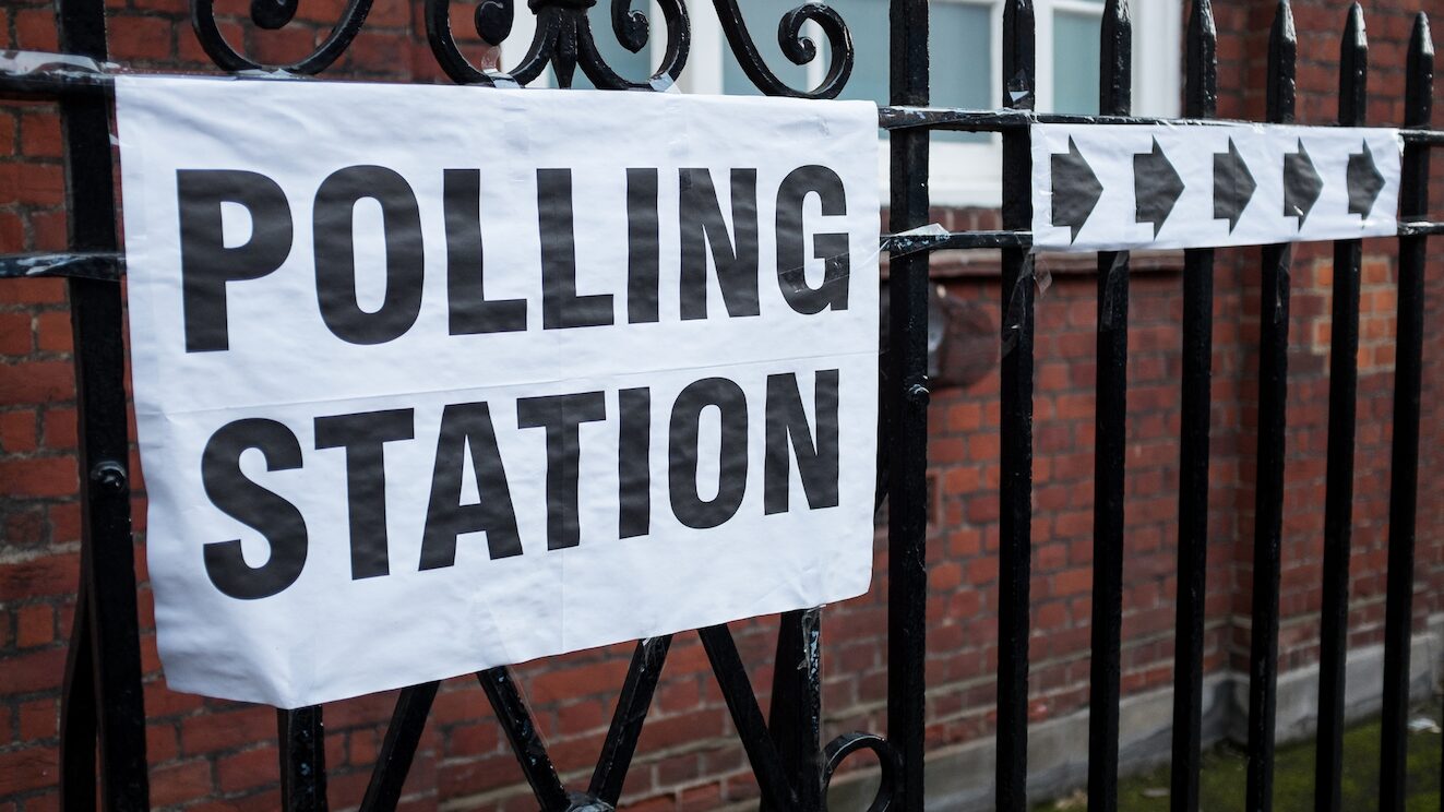 Outside of a polling station