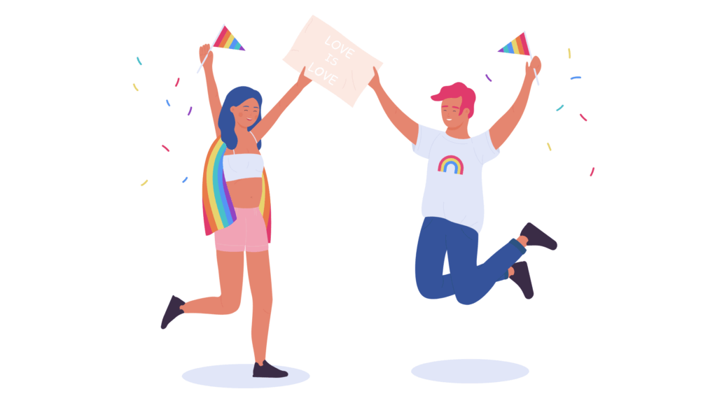 Celebrating pride with flags and banners