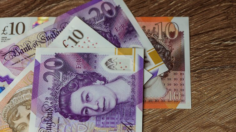 Cash on a table