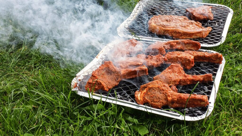Disposable BBQ in field